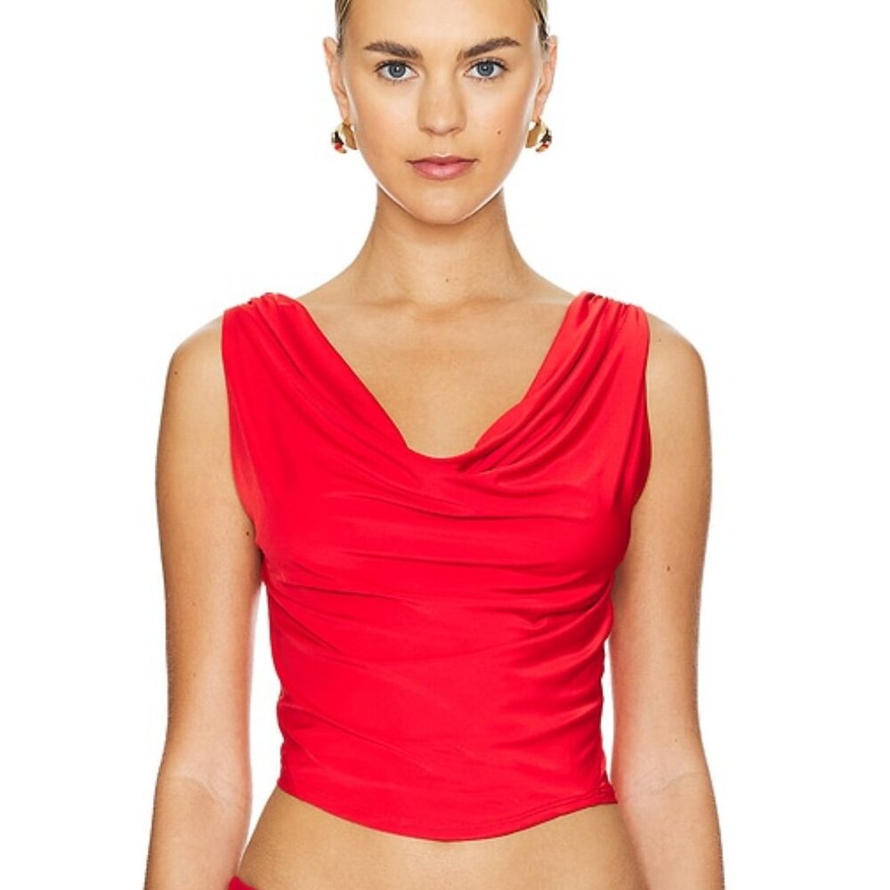 Free People Intimately FP City Nights Tuck In Top Fiery Red Size Medium NWT